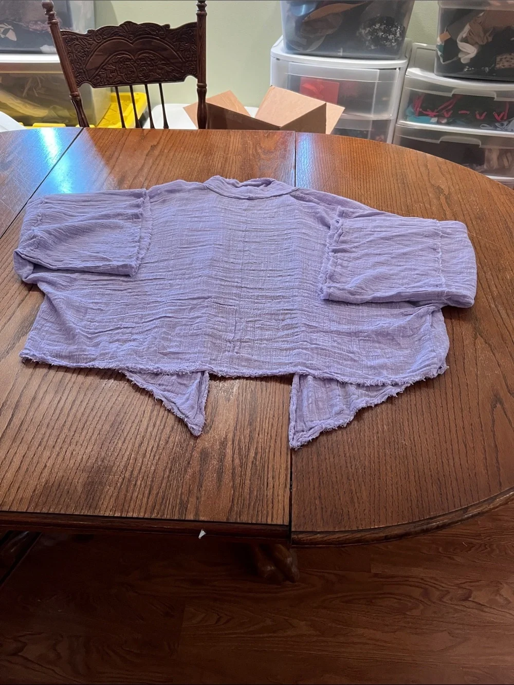 Lavender Lightweight Open Front Top Size M/L